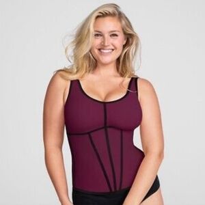 NWT Honeylove Boldness Tank XL Fig Burgundy Sculpting Corset Top